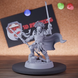 Paladin Miniature Battle Commander Mini Dungeons and Dragons RPG Tabletop Miniature DnD Painting Pathfinder 5e DnD | CnP