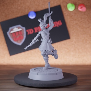 College of Swords Female Bard Miniature Katana Mini Dungeons and Dragons Mini RPG Tabletop Miniature DnD Painting Pathfinder 5e DnD | Cnp