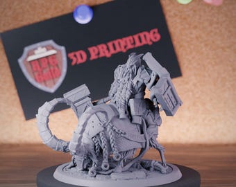 Duergar Fighter Miniature Mounted Mini Dungeons and Dragons Mini RPG Tabletop Miniature DnD Painting Pathfinder 5e DnD | LoP