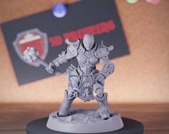 Golem Fighter Miniature Dungeons and Dragons Mini RPG Tabletop Miniature DnD Painting Pathfinder 5e DnD | AG