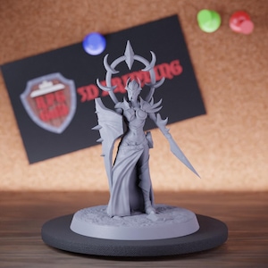 Drow Infantry Miniature Claw Shield Mini Dungeons and Dragons Mini RPG Tabletop Miniature DnD Painting Pathfinder 5e DnD | Lop