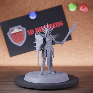 Drow Infantry Miniature Scimitar Shield Mini Dungeons and Dragons Mini RPG Tabletop Miniature DnD Painting Pathfinder 5e DnD | Lop