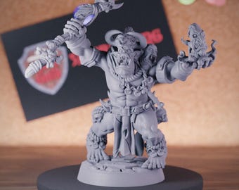 Orco Hechicero Chamán Miniatura Brujo Monstruo Dungeons and Dragons Mini RPG Mesa Miniatura DnD Pintura Pathfinder 5e DnD / CnP