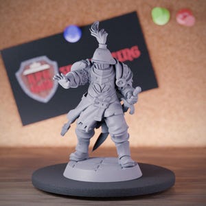 Comandante de la Guardia de la Ciudad Miniatura Guerrero Blindado Dungeons and Dragons Mini RPG Miniatura de Mesa DnD Pintura Pathfinder 5e DnD / GM