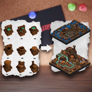 Modular Cave Terrain Tiles | Underground Cavern Blocks | Mine Tabletop Terrain | Pathfinder D&D 5e