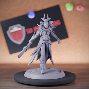Stam Speerman miniatuur vrouwelijke krijger vechter Mini Dungeons and Dragons Mini RPG tafelblad miniatuur DnD schilderij Pathfinder 5e DnD | LoP