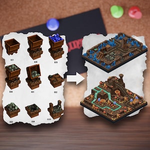 Modulära grottterrängplattor | Underjordiska grottblock | Bordterräng för gruvor | Pathfinder D&D 5e