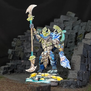 リザードマン ウォリアー ペイント済みミニチュア ダンジョンズ＆ドラゴンズ DnD RPG ミニ卓上 パスファインダー 5e パスファインダー ペインター | Lizielim