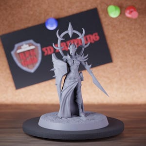 Drow Infantry Miniature Claw Shield Mini Dungeons and Dragons Mini RPG Tabletop Miniature DnD Painting Pathfinder 5e DnD | Lop