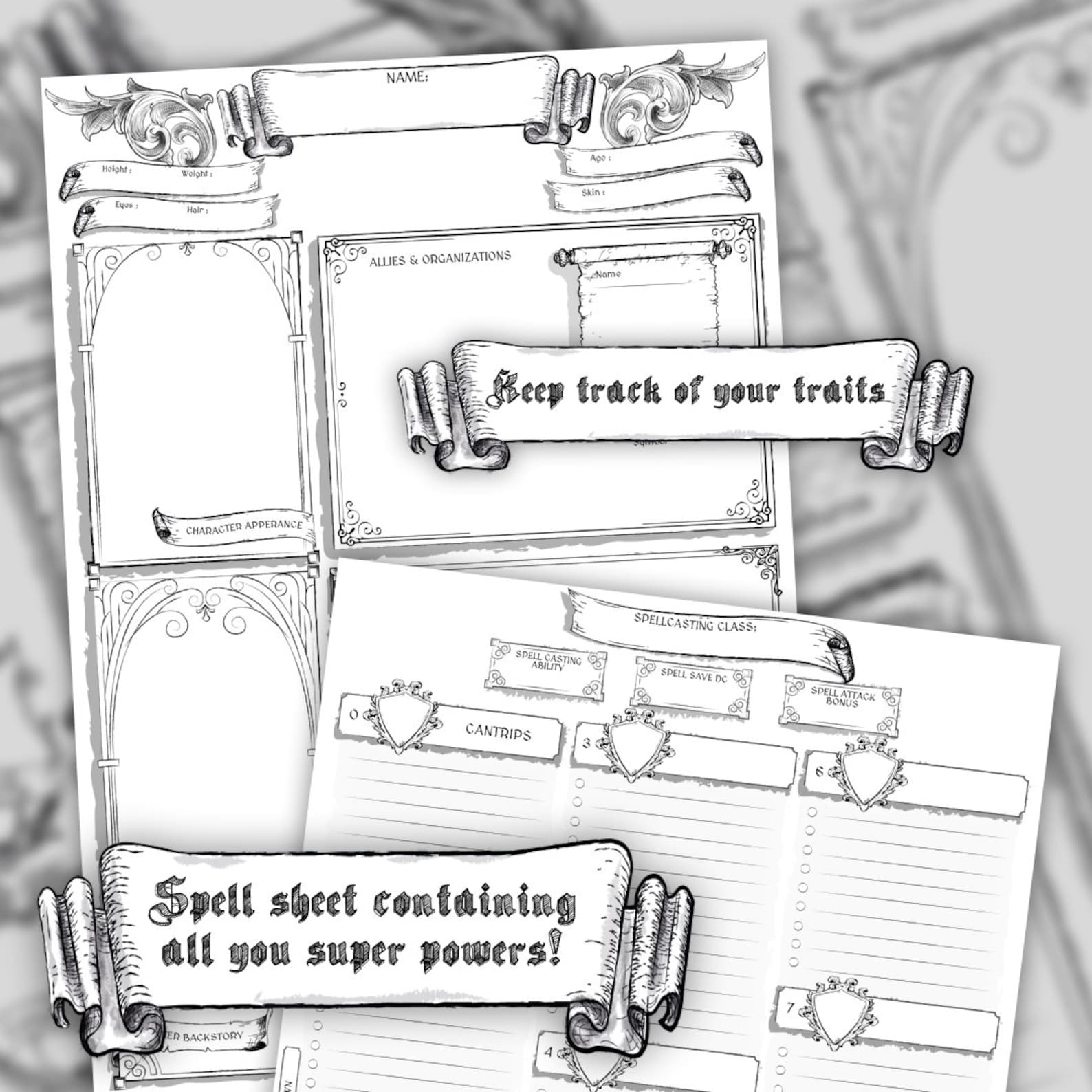 Dnd 5e Character Sheet Paladin Printable and Fillable PDF D&D 5e ...