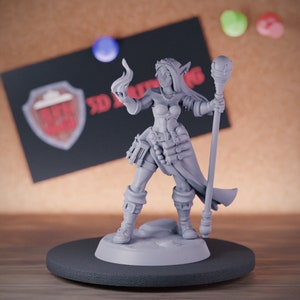 Elf Wizard Miniature Female Sorcerer Mini Dungeons and Dragons Mini RPG Tabletop Miniature DnD Painting Pathfinder 5e DnD | GM