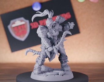 Weibliche Ork Bogenschütze Monster Barbar Miniature Dungeons and Dragons Mini RPG Tabletop Miniature DnD Painting Pathfinder 5e DnD | AG