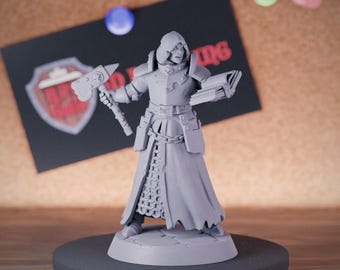 Menselijke Levensgeestelijke Miniatuur Paladijn Priester Dungeons and Dragons Mini RPG Tabletop Miniatuur DnD Schilderen Pathfinder 5e DnD | GM