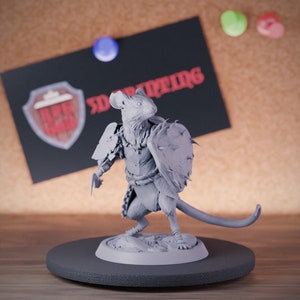 MouseFolk Miniature Laicost Warrior Mini Dungeons and Dragons Mini RPG Tabletop Miniature DnD Painting Pathfinder 5e DnD | LoP