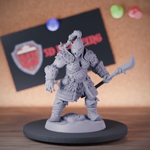 Female Orc Warrior Miniature Fighter Orc Mini Dungeons and Dragons Mini RPG Tabletop Miniature DnD Painting Pathfinder 5e DnD | AG