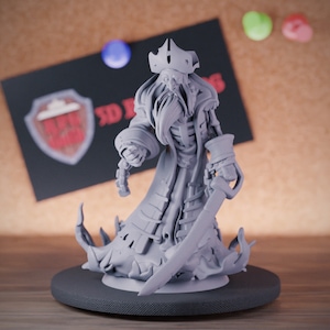 Undead Pirate Miniature Wraith Dungeons and Dragons Mini RPG Tabletop Miniature DnD Painting Pathfinder 5e DnD | CnP