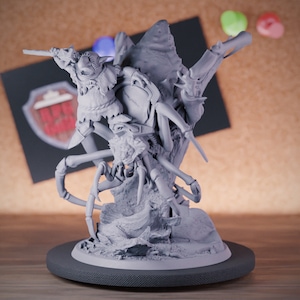 Goblin Monk Spider Rider Miniature Monster Mini Dungeons and Dragons Mini RPG Tabletop Miniature DnD Painting Pathfinder 5e DnD | LoP