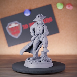 Ship Captain Miniature Dungeons and Dragons Mini RPG Tabletop Miniature DnD Painting Pathfinder 5e DnD | GM