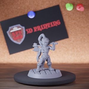 Female Goblin Barbarian Miniature Monster Mini Dungeons and Dragons Mini RPG Tabletop Miniature DnD Painting Pathfinder 5e DnD | GM
