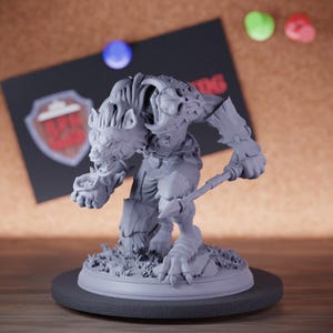 Gnoll Anführer Miniature Tribal Monster Mini Dungeons and Dragons Mini RPG Tabletop Miniature DnD Painting Pathfinder 5e DnD | Cnp