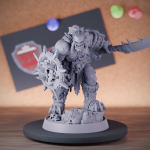 Orc Warrior Miniature Hunter Mini Dungeons and Dragons Mini RPG Tabletop Miniature DnD Painting Pathfinder 5e DnD | DB