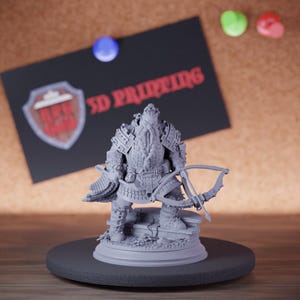 Dwarf Warrior Miniature Archer Fighter Mini Dungeons and Dragons Mini RPG Tabletop Miniature DnD Painting Pathfinder 5e DnD | DmS