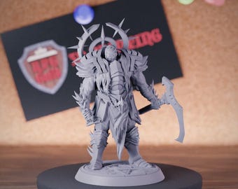 Death Reaper Knight Miniature Warlock Mini Dungeons and Dragons Mini RPG Tabletop Miniature DnD Painting Pathfinder 5e DnD | LoP