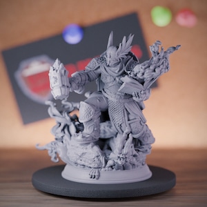 Paladin Miniature Cleric Holy Warrior Mini Dungeons and Dragons Mini RPG Tabletop Miniature DnD Painting Pathfinder 5e DnD | DmS