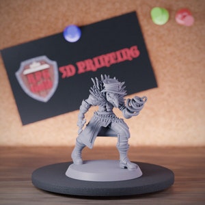 Demon Hunter Human Miniature Warlock Dungeons and Dragons Mini RPG Tabletop Miniature DnD Painting Pathfinder 5e DnD | CnP