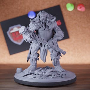 Tribal Giant Miniature Mace Guard Mini Dungeons and Dragons RPG Tabletop Miniature DnD Painting Pathfinder 5e DnD | LoP