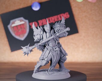 Dark Tide Knight Miniature Mauler Mini Dungeons and Dragons Mini RPG Tabletop Miniature DnD Painting Pathfinder 5e DnD | LoP