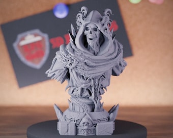 Undead Warlock Bust | Resin 3D Printed Display Miniature for Painting & Collecting | DMS
