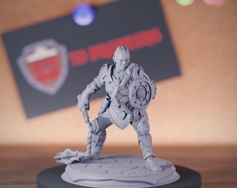 Zwerg Barbar Bandit Miniatur | 28mm-75mm | Harz 3D Gedruckt D & D Pathfinder Mini | DMS