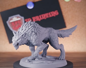 Wolf Miniature Animal Mini Dungeons and Dragons Mini RPG Tabletop Miniature DnD Painting Pathfinder 5e DnD | AG