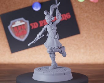 College of Swords Female Bard Miniature Katana Mini Dungeons and Dragons Mini RPG Tabletop Miniature DnD Painting Pathfinder 5e DnD | Cnp