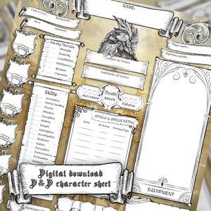 Dnd 5e Character Sheet Paladin Printable and Fillable PDF D&amp;D 5e ...