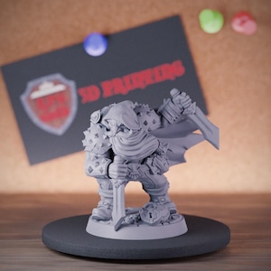 Enano Pícaro Asesino en miniatura Mini Dungeons and Dragons Mini RPG Miniatura de mesa DnD Pintura Pathfinder 5e DnD / AG