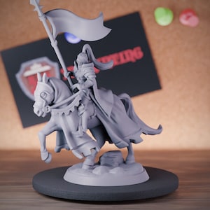 Banner Knight Miniature Dungeons and Dragons Mini RPG Tabletop Miniature DnD Painting Pathfinder 5e DnD | GM