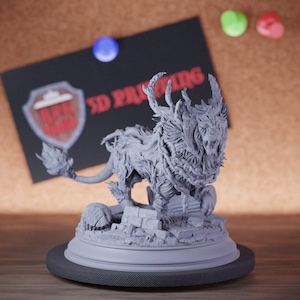 Miniatura de bestia león gigante / 28 mm-75 mm / Resina impresa en 3D D&D Pathfinder Mini / DMS