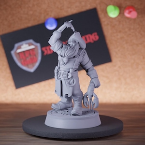 Pirate Cooker Miniature Legendary Captain Mini Dungeons and Dragons Mini RPG Tabletop Miniature DnD Painting Pathfinder 5e DnD | Cnp