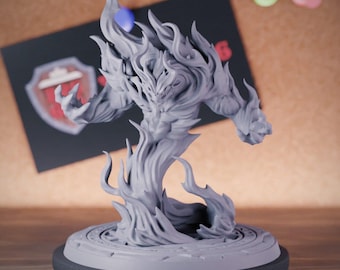 Magic Fire Elemental Miniature | 28mm-38mm | Resin 3D Printed D&D Pathfinder Mini | AG