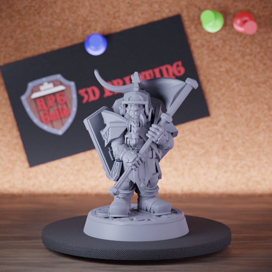 Dwarf Paladin Miniature Defender Mini Dungeons and Dragons RPG Tabletop Miniature Dnd Painting ...