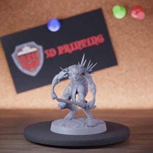 Ghoul Undead Zombie Miniature Katana Sword Leap Mini Dungeons and Dragons Mini RPG Tabletop Miniature DnD Painting Pathfinder 5e DnD | Lop