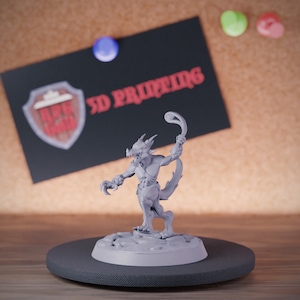 Icewind Kobold Slinger Miniature Monster Dungeons and Dragons Mini RPG Tabletop Miniature DnD Painting Pathfinder 5e DnD | CnP