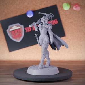 Female Hunter Miniature Warrior Mini Dungeons and Dragons Mini RPG Tabletop Miniature DnD Painting Pathfinder 5e DnD | GM