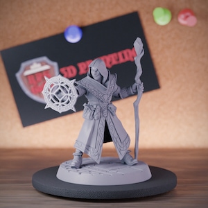 Mage Miniature Wizard Mini Sorcerer Warlock Dungeons and Dragons Mini RPG Tabletop Miniature DnD Painting Pathfinder 5e DnD | AG