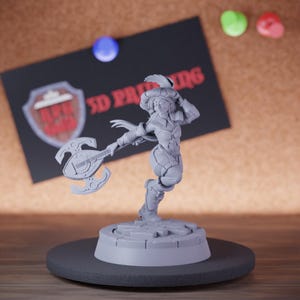 College of Swords Female Bard Miniature Guitar Mini Dungeons and Dragons Mini RPG Tabletop Miniature DnD Painting Pathfinder 5e DnD | Cnp