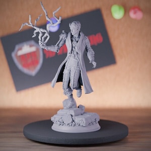 Miniatura de mago artífice masculino / 28 mm-75 mm / Resina impresa en 3D D&D Pathfinder Mini / DMS