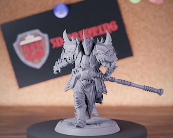 Death Knight Miniature Mauler Mini Dungeons and Dragons Mini RPG Tabletop Miniature DnD Painting Pathfinder 5e DnD | LoP