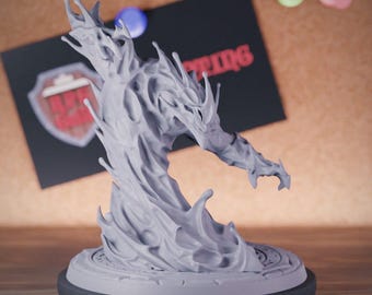 Water Elemental Magic Miniature | 28mm-38mm | Resin 3D Printed D&D Pathfinder Mini | AG